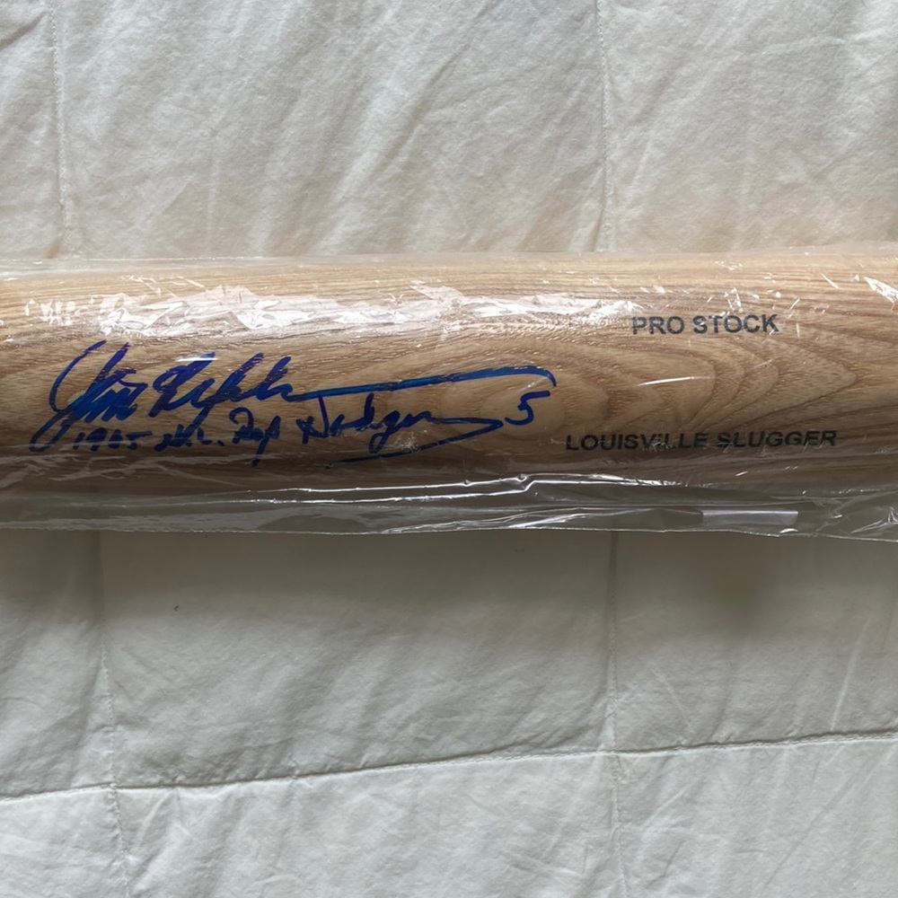 Jim Lefebvre Autographed Baseball Bat. 1965 Rookie of the Year, LA Dodgers.